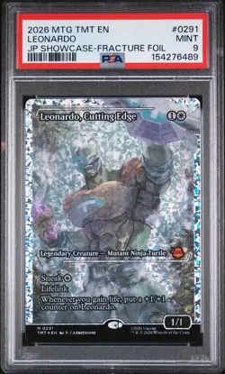 2026 MTG TEENAGE MUTANT NINJA TURTLES #0291 LEONARDO, CUTTING EDGE PSA 9 - Image 1