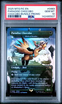 2025 MTG FINAL FANTASY COMMANDER CHOCOBO BUNDLE PROMO PARADISE CHOCOBO PSA 10 - Image 1