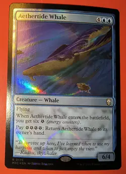 MTG, MAGIC: AETHERTIDE WHALE - M3C , NM, RIPPLE FOIL, RARE #0175 - Image 1