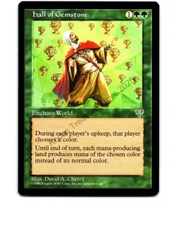 Hall of Gemstone Green Rare Mirage MTG NP Near Mint or Better - Image 1
