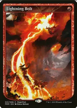 MTG MagicFest 2019 Promo P Lightning Bolt #001 Full Art NM - Image 1