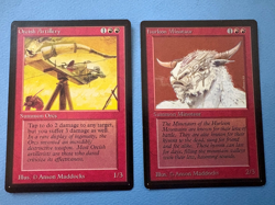 MTG Beta Edition, Orcish Artillery and Hurloon Minotaur! 1993 Vintage Magic! - Image 1