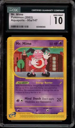 Pokemon Mr. Mime Aquapolis #95a CGC 10 Gem Mint - Image 1