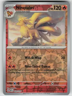 Ninetales 029/197 Uncommon Obsidian Flames Pokemon Reverse Holo Near Mint - Image 1