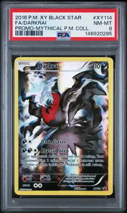 2016 POKEMON XY BLACK STAR PROMO #XY114 FULL ART/DARKRAI PSA 8 - Image 1