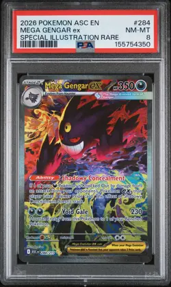 2026 POKEMON ASCENDED HEROES SPECIAL ILLUSTRATION RARE MEGA GENGAR EX PSA 8 - Image 1