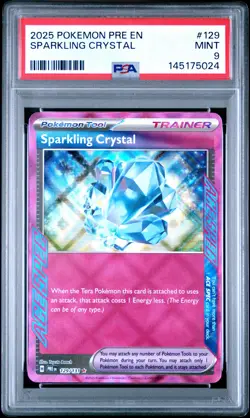 2025 POKEMON PRE EN-PRISMATIC EVOLUTIONS #129 SPARKLING CRYSTAL PSA 9 - Image 1