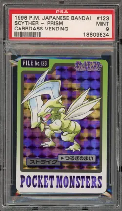 Pokemon Bandai Carddass Scyther Japanese Prism #123 PSA 9 Mint - Image 1