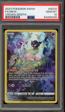 Pokemon Mew Crown Zenith Galarian Gallery Full Art #GG10 PSA 10 Gem Mint - Image 1
