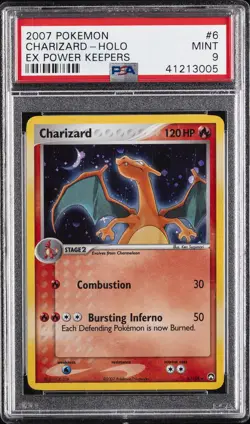 2007 POKEMON EX POWER KEEPERS #6 CHARIZARD-HOLO PSA 9 - Image 1