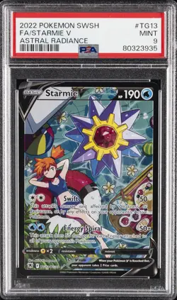 2022 POKEMON SWORD & SHIELD ASTRAL RADIANCE #TG13 FULL ART/STARMIE V PSA 9 - Image 1