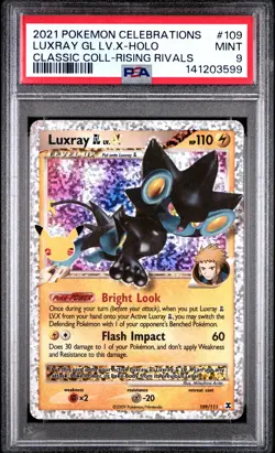 2021 POKEMON CELEBRATIONS CLASSIC COLLECTION #109 LUXRAY GL LV.X-HOLO PSA 9 - Image 1