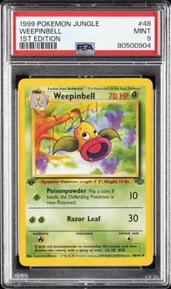 1999 POKEMON JUNGLE 1ST EDITION #48 WEEPINBELL PSA 9 - Image 1