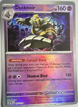 Pokemon TCG Dusknoir 037/131 Prismatic Evolutions Master Ball Holo - Image 1