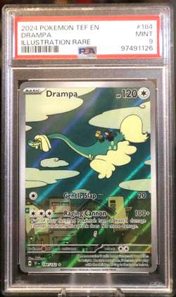 2024 Pokemon TCG Temporal Forces #184 Drampa Illustration Rare PSA 9 - Image 1