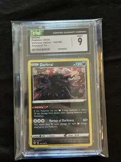 Pokemon Darkrai Darkness Ablaze Knockout Tin Holo Rare #105 CGC 9 Mint - Image 1