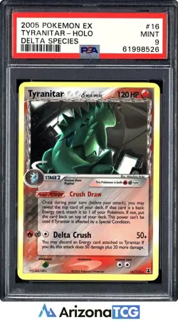 Pokemon 2005 Tyranitar 16/113 Holo EX Delta Species PSA 9 - Image 1