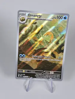 Pokemon TCG Omanyte Scarlet Violet-151 Holo Illustration Rare Card 180/165 - Image 1