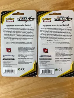 Lot (2) Sealed TEAM UP Blister Packs (Pikachu SM162 + Mimikyu SM163) Pokemon - Image 2