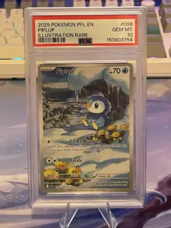 PSA 10 Piplup 098/094 Pokemon TCG Phantasmal Flames Illustration Rare GEM MINT - Image 1