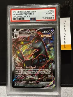 Umbreon VMAX PSA 10 095/203 SWSH07: Evolving Skies Pokemon TCG Holo - Image 1