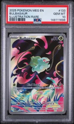 2025 POKEMON MEG EN-MEGA EVOLUTION ILLUSTRATION RARE #133 BULBASAUR PSA 10 ! - Image 1