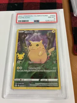 2021 POKEMON CELEBRATIONS #005 FULL ART/PIKACHU PSA 8 NM-MT - Image 1