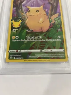 2021 POKEMON CELEBRATIONS #005 FULL ART/PIKACHU PSA 8 NM-MT - Image 3