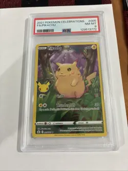 2021 POKEMON CELEBRATIONS #005 FULL ART/PIKACHU PSA 8 NM-MT - Image 5