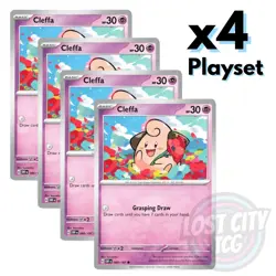 x4 Cleffa 080/197 (Playset) - Obsidian Flames - x4 Playset Pokemon TCG NM - Image 1