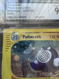 2003 Pokemon Skyridge Poliwrath - Holo CGC 9. PERFECT SWIRL - Image 3