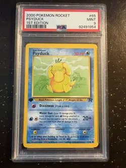 Pokemon Psyduck Team Rocket 1st Edition #65 PSA 9 Mint - Image 1