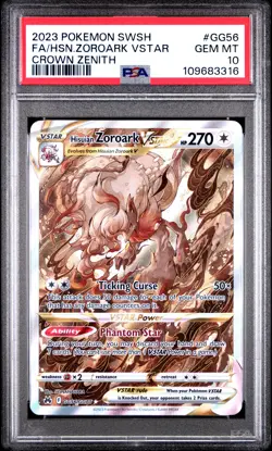 2023 POKEMON SWORD & SHIELD CROWN ZENITH FULL ART/HISUIAN ZOROARK VSTAR PSA 10 - Image 1