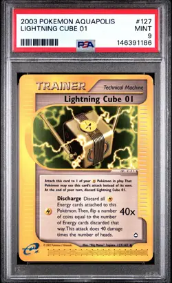 2003 POKEMON AQUAPOLIS #127 LIGHTNING CUBE 01 PSA 9 - Image 1