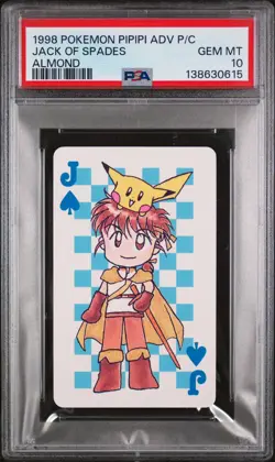 1998 POKEMON PIPIPI ADVENTURE PLAYING CARDS ALMOND JACK OF SPADES PSA 10 - Image 1