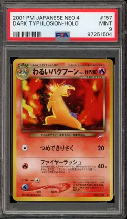 Pokemon Dark Typhlosion Neo 4 Japanese Holo Rare #157 PSA 9 Mint - Image 1