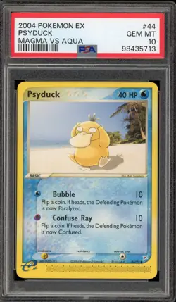 Pokemon Psyduck EX Magma Vs Aqua #44 PSA 10 Gem Mint - Image 1