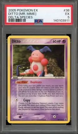 Pokemon Ditto [Mr. Mime] EX Delta Species #38 PSA 5 - Image 1
