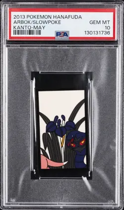 2013 POKEMON HANAFUDA KANTO MAY ARBOK/SLOWPOKE PSA 10 - Image 1