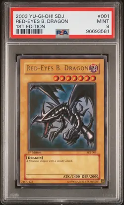Red-eyes B. Dragon SDJ-001 Ultra Rare 1st Edition Yugioh PSA 9 *581 - Image 1