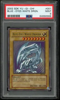 Blue Eyes White Dragon SDK-001 Ultra Rare FOIL BLEED ERROR Yugioh PSA 9 *966 - Image 1