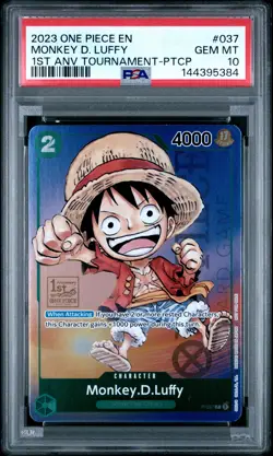 2023 ONE PIECE PROMOS ANNIVERSARY TOURNAMENT #037 MONKEY D. LUFFY PSA 10 - Image 1