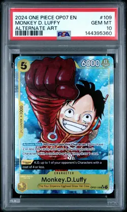 2024 ONE PIECE OP07-500 YEARS IN THE FUTURE ALTERNATE ART MONKEY D. LUFFY PSA 10 - Image 1