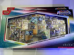 Pokemon Prismatic Evolutions Lucario EX and Tyranitar EX Premium Collection x2 - Image 1
