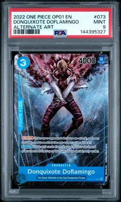 2022 ONE PIECE OP01-ROMANCE DAWN ALTERNATE ART #073 DONQUIXOTE DOFLAMINGO PSA 9 - Image 1