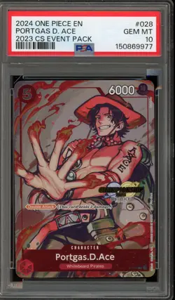 One Piece CCG Portgas.D.Ace 2023 CS Event Pk. P-028 PSA 10 Gem Mint - Image 1