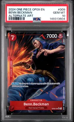 2024 ONE PIECE OP09-EMPERORS IN THE NEW WORLD ALTERNATE ART BENN BECKMAN PSA 10 - Image 1