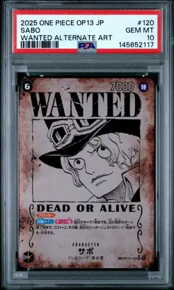 2025 ONE PIECE JAPANESE OP13-CARRYING ON HIS WILL ALTERNATE ART SABO PSA 10 - Image 1
