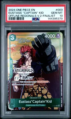 2024 ONE PIECE OFFLINE REGIONALS PACK 2024 VOL.2 EUSTASS "CAPTAIN" KID PSA 10 - Image 1
