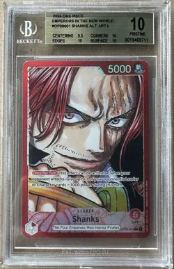 2024 ONE PIECE OP09-EMPERORS IN THE NEW WORLD 001 SHANKS ALT ART (EN) Bgs 10 - Image 1